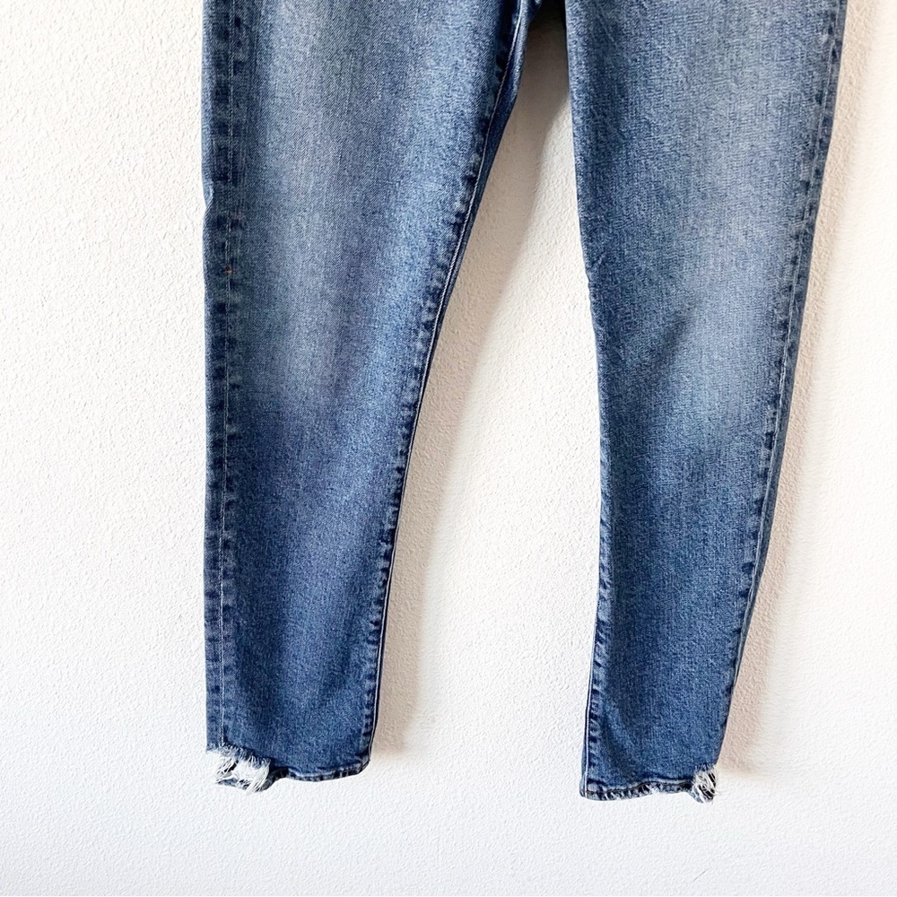 AGOLDE Toni Mid Rise Straight Leg Jeans Viewpoint Wash Distressed Denim - Picture 4 of 8